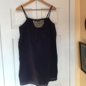 Navy blue, embroidered tank